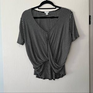BP. Striped Draped Top